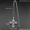 Catholic Saint Benedict Medal Crystals Cross Pendant Necklace for Women Men Gold Color Stainless Steel San Benito Chain Jewelry