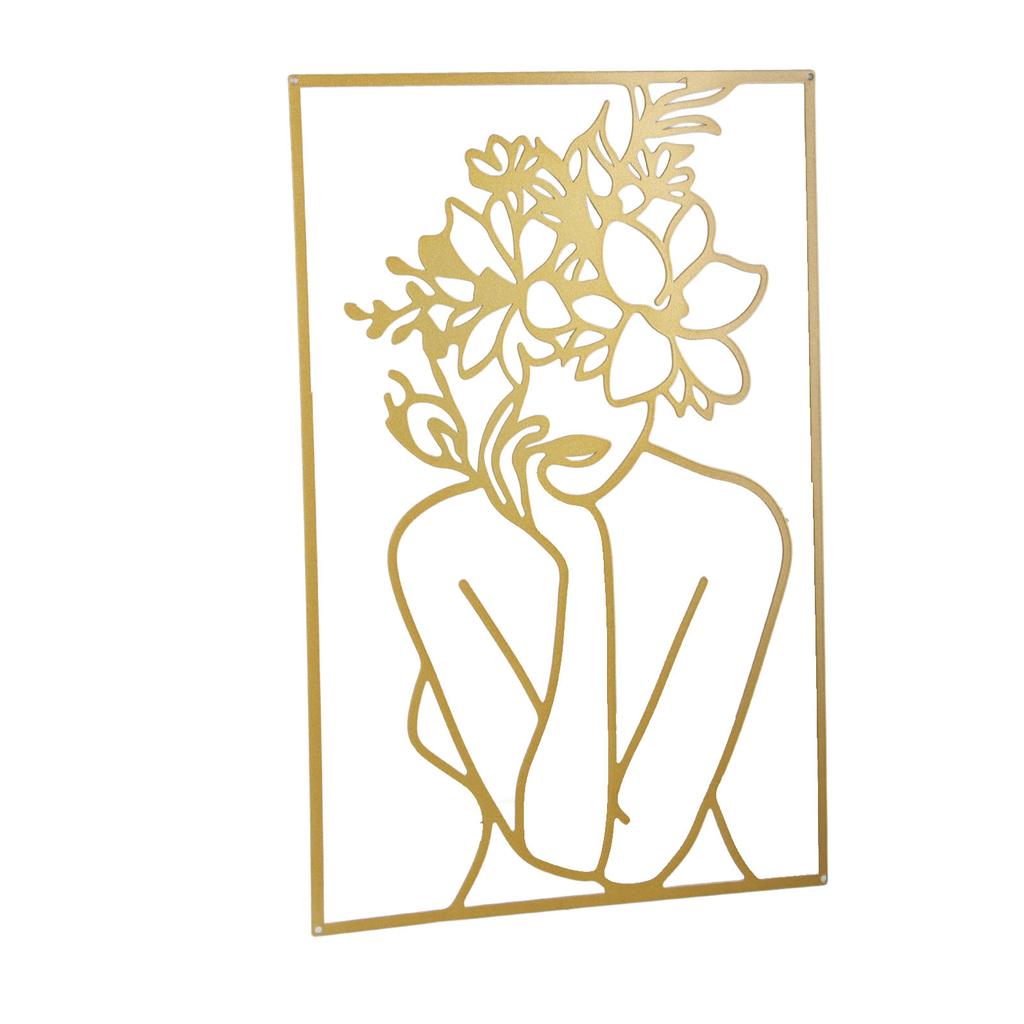 Single Line Art Wall Decor Iron Minimalist Female Line Drawing Home Hanging Wall Decor for Bedroom