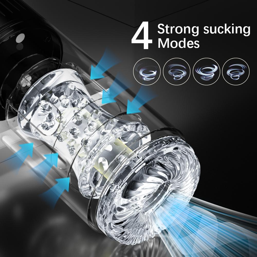 Automatischer Teleskopischer Männlicher Masturbatorbecher Stoßen Rotation Saugen Masturbation Vagina Muschi Blowjob Sexspielzeug für Erwachsene für Männer