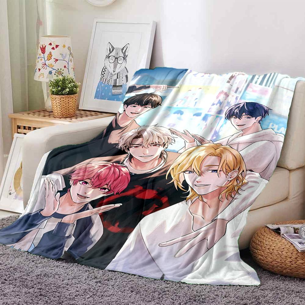 1pc Blanket - Kpopo Plave Print Design,Lightweight Blanket for Sofa,Bed- Soft &Warm,Gift for All Seasons