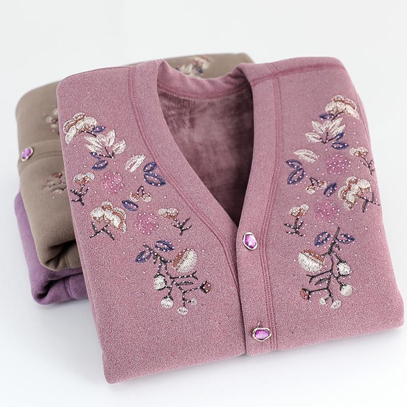 Elderly Vest Women's Autumn and Winter Vest Outer Wear Thickened Velvet Vest Jacket for the Elderly