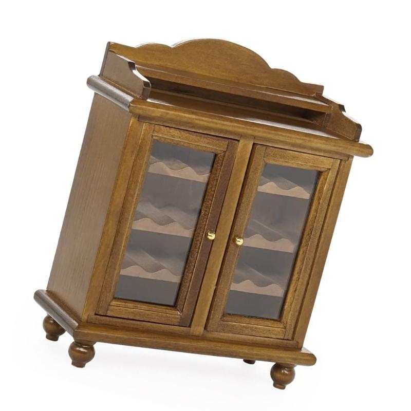 Realistic Miniature Wine Cabinet Scale Furniture for 1/12 Dollhouses and Miniature Model Craft Project Scene Display