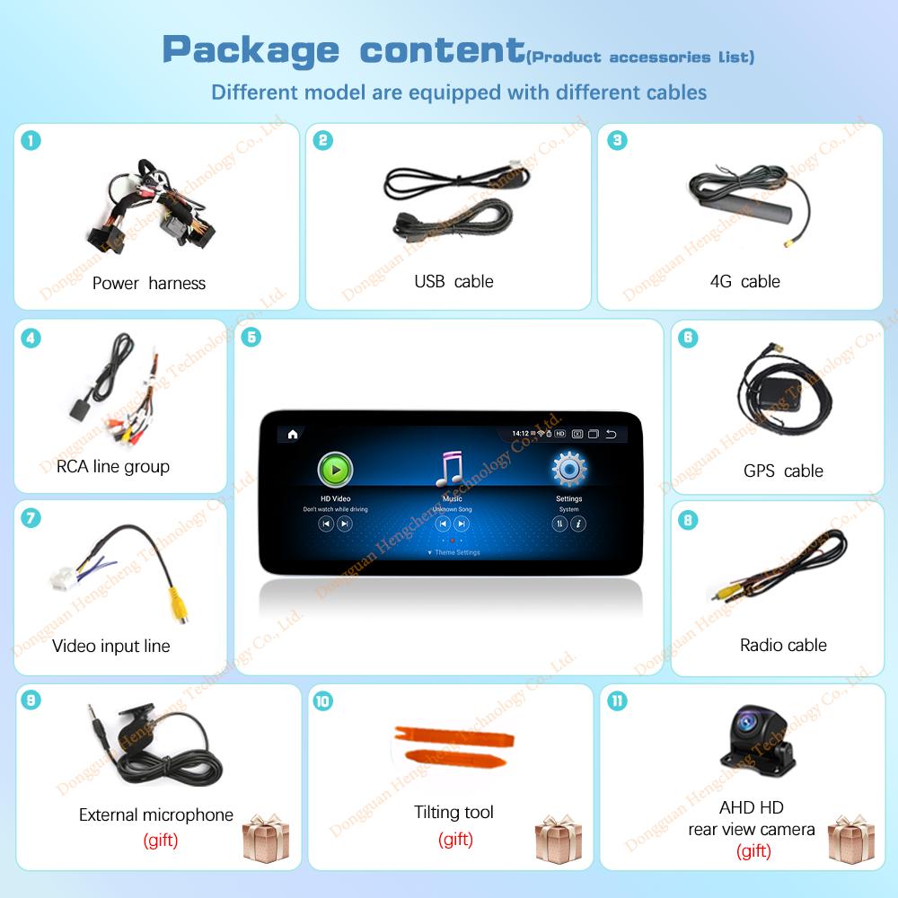 10.25/12.3" Android13 For Mercedes Benz C Class W204 S204 2015-2018 GPS Navigation CarPlay 4G 360Camera Car Multimedia Player