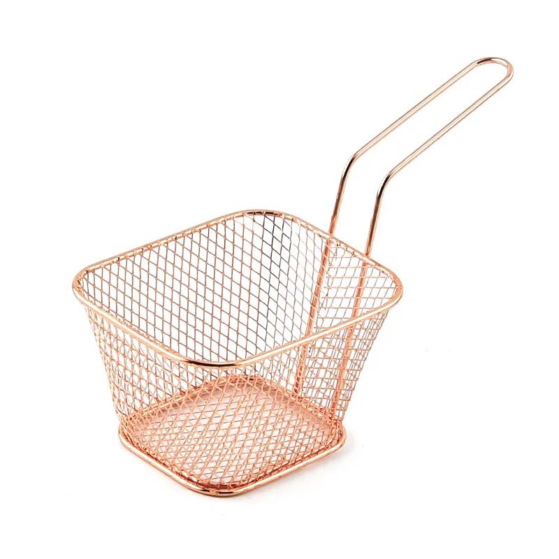 Panier à Friture Chaud Créatif Maille Fine Frites Puce Outil de Cuisine Acier Inoxydable Friteuse Maison Paniers à Frites Filtre
