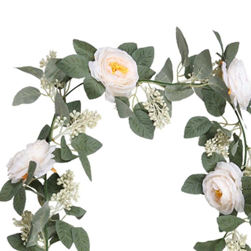 Artificial Camellias Flowers Vines Hanging Greenery Wall Flower for Christmas Ceremony