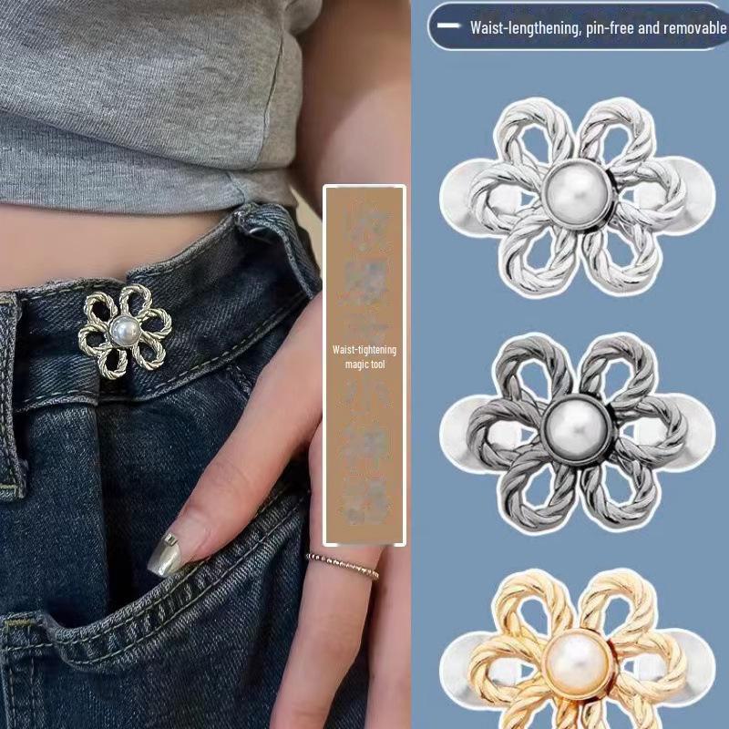 Verstellbare Blumennadel Taillenverengungsschnalle für Jeans