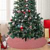 Plaid Plush Christmas Tree Skirt - Round Indoor Floor Mat