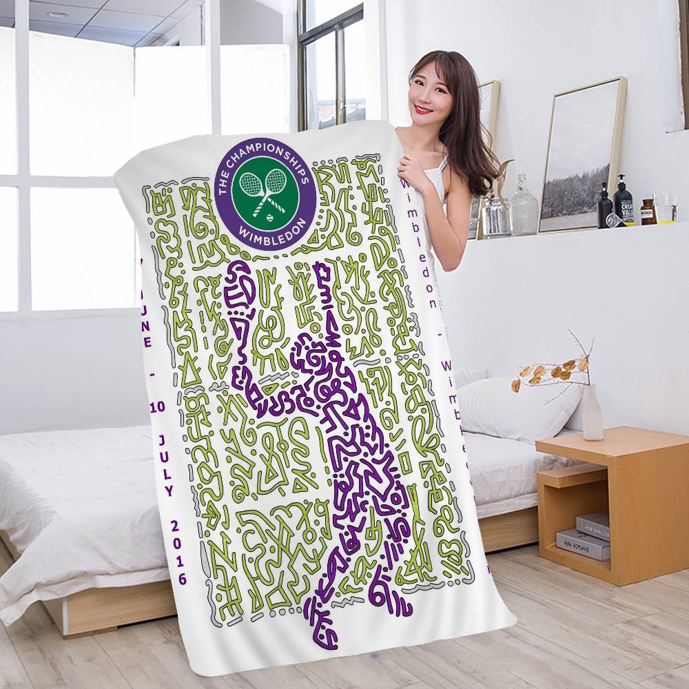 W-Wimbledon Pattern Cartoon Beach Towel Cute Kawaii Room Decor Bath Girls Children Hand Towels For Bathroom Shower