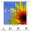 Hello Sunflower Shower Curtain Blue Background with Bright Yellow Flower Design for Bathroom Decor Polyester Fabric Waterproof H