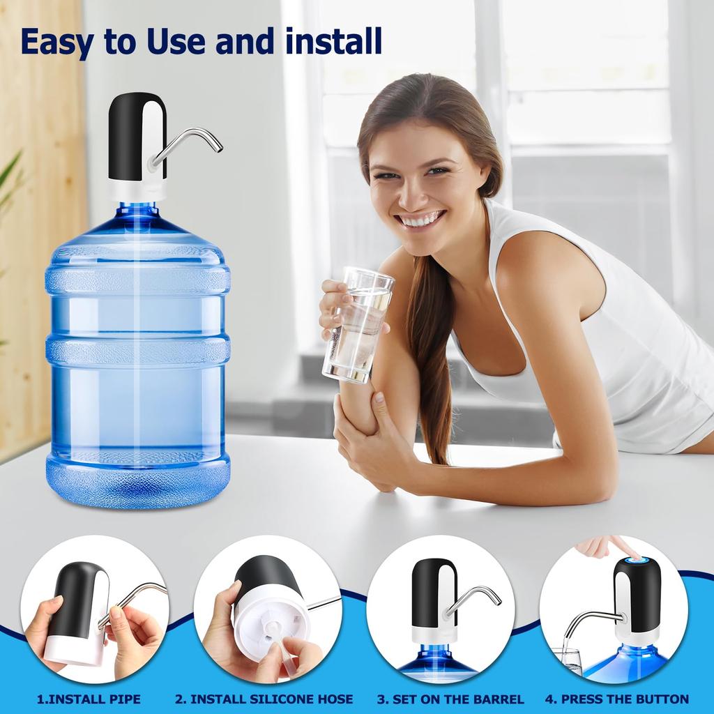 1Pcs Black/White Automatic Water Bottle Pump USB Charging Water Pump One Button Automatic Switch Of Water Dispenser