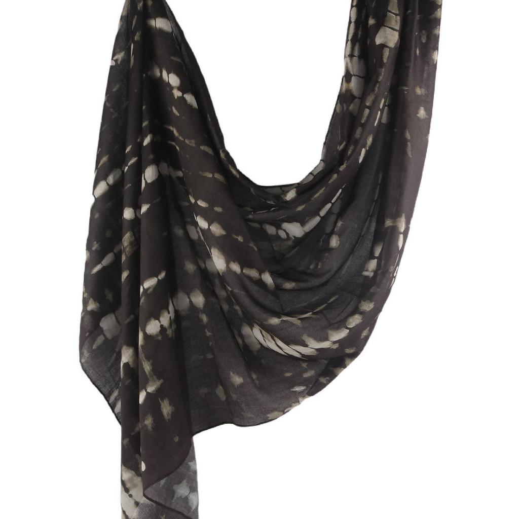 "Ethnic Watercolor Modal Cotton Shawl Satin Print Scarf for Women"