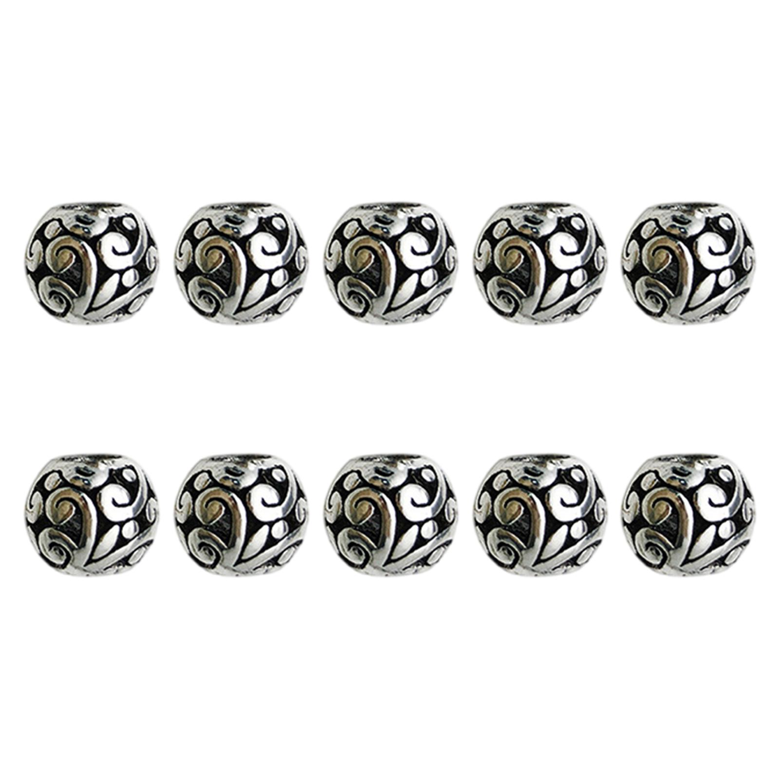 

Набор из 10 круглых бусин-разделителей в европейском стиле с большими отверстиями 9 мм. Ювелирная фурнитура для создания браслетов и ожерелий. 12