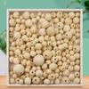 300Pcs 6-14mm Wooden Beads Craft Making Natural Round Beads  DIY Bracelet Necklace