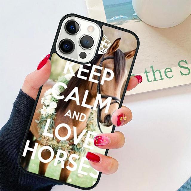 Keep Calm and Ride On Love Pony Horses Phone Case Cover For iPhone 17 Air 15 16 Pro Max 14 13 12 11 Pro Max Plus