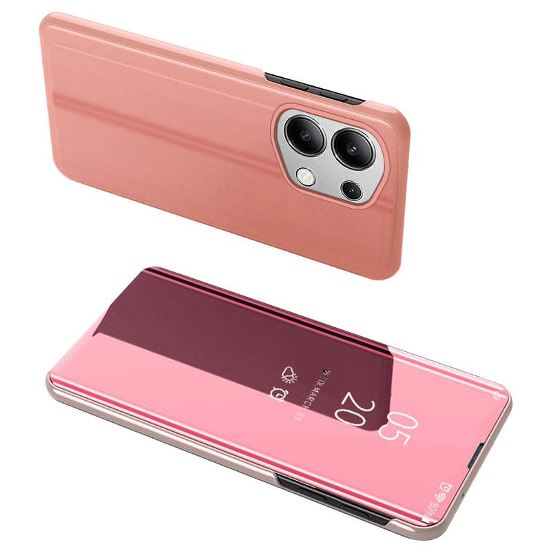 For Xiaomi Redmi Note 13 4G Case View Window Electroplating Leather Phone Cover Stand