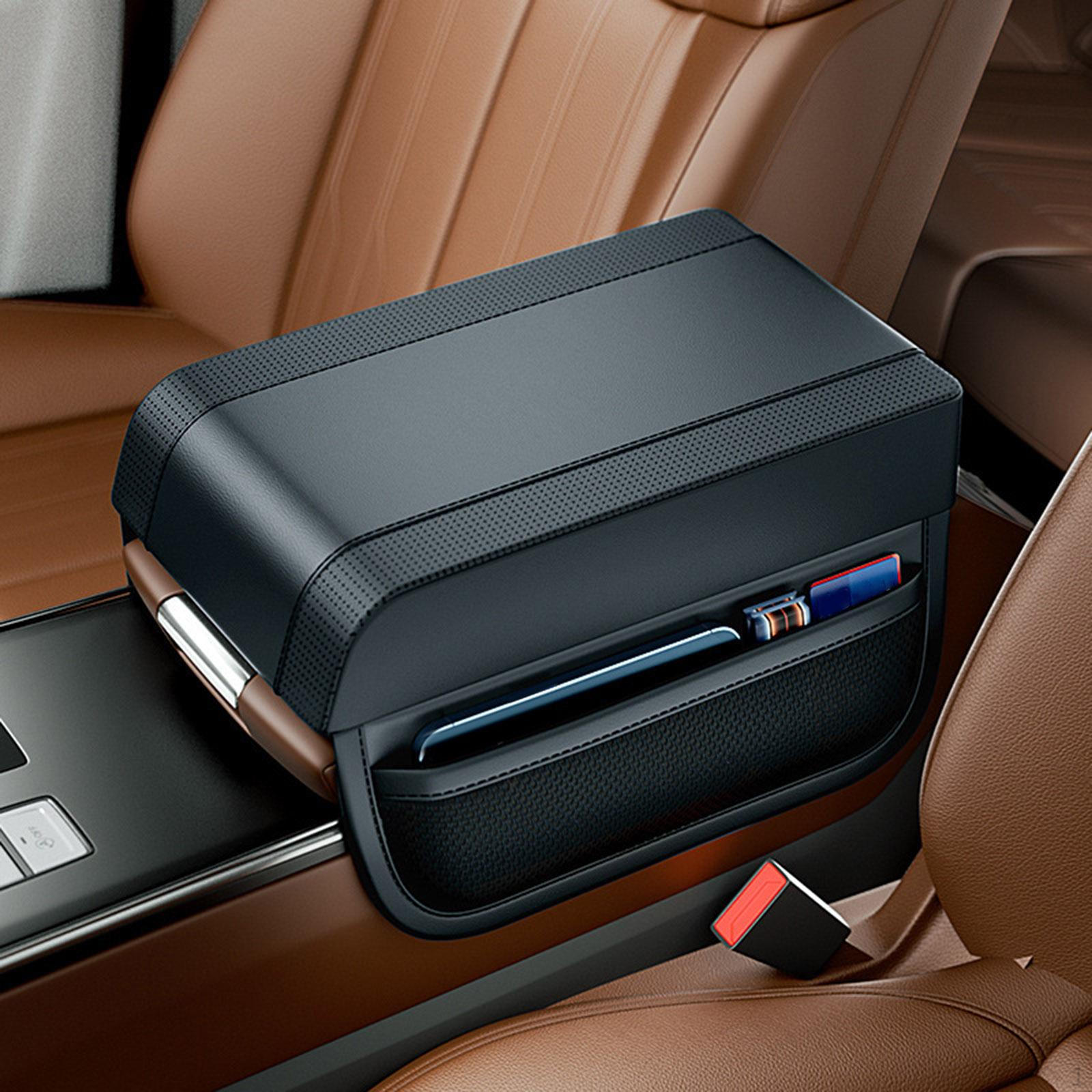 

Подушка для подлокотника автомобиля, накладка на среднюю консоль, защита карманов для хранения, мягкая искусственная кожа коричневый