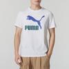 Puma Camisola Confortável Respirável com Estampa de Logotipo Casual Manga Curta Camiseta Masculina Tops Branco 621980-83