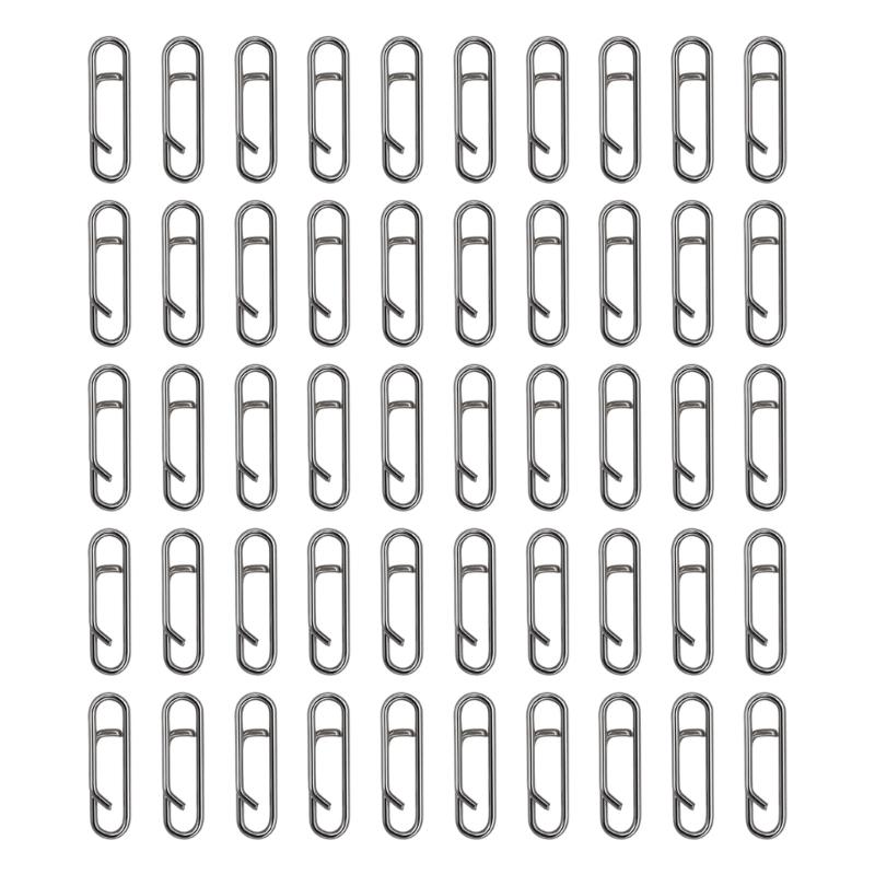 50Pcs Fishing Clip Connectors Quick Changing Connector for Lures Power Fishing Clip Stainless Fast Snaps Speed Clip