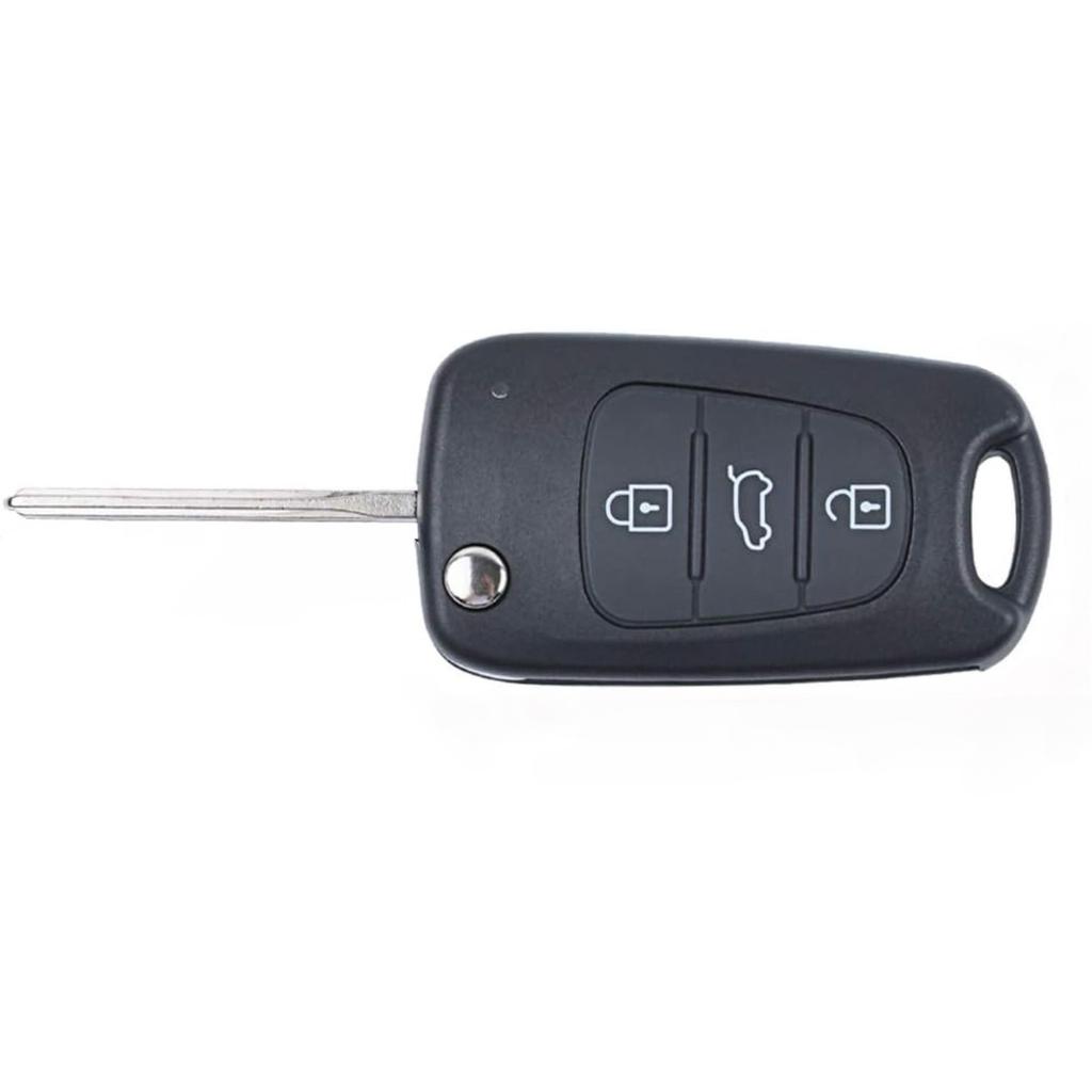 3 Button Flip Key Shell for Hyundai i10 i20 i30 ix20 ix35 Elantra Veloster Tucson and Kia Rio Ceed Picanto Sportage Sorento No Electronics