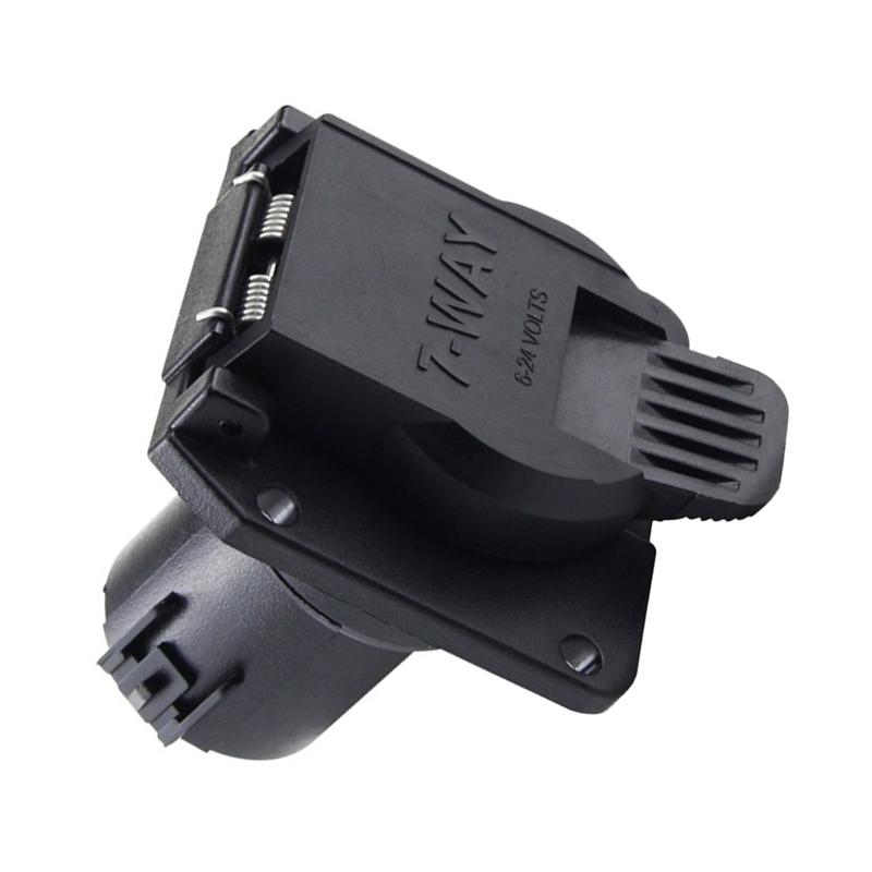 7 Pin Trailer Socket RV Trailer Connector Black Plastic Housing Long-lasting Use For US Vehicles For Most 7-pin RVs