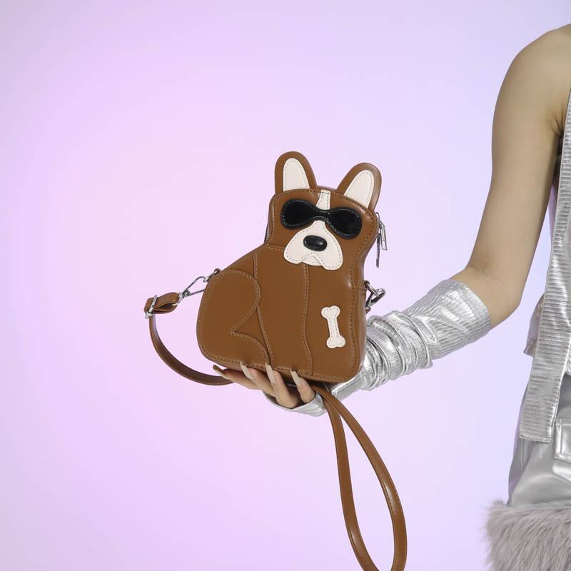 Dog Fun Bag For Lady Girls 2024 Spring Versatile Crossbody Bag High Quality Pu Leather Bag Handbag Femme Casual Cartoo Backpack