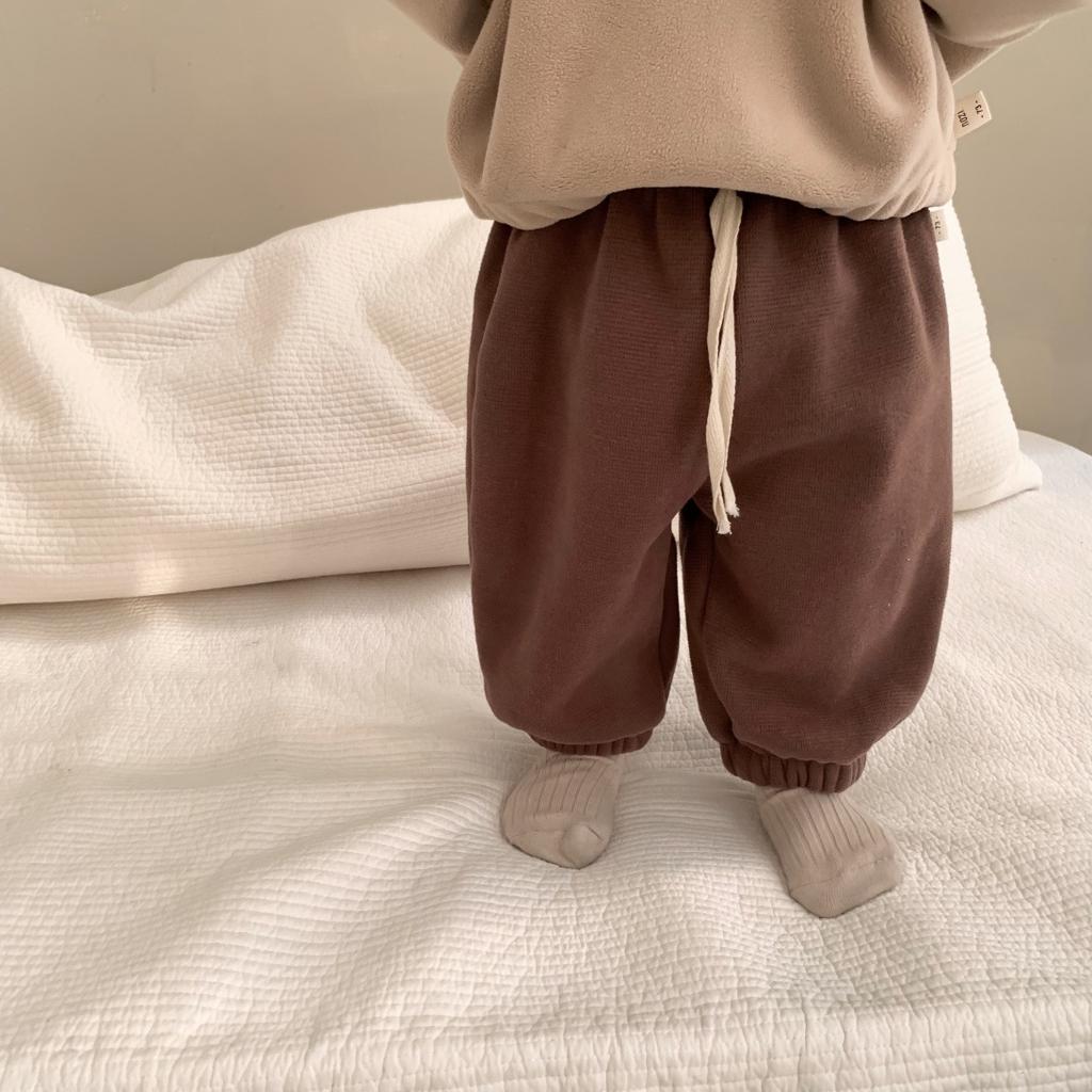 Children's clothing new winter baby clothes children's clothing winter thickened pants boys fleece sweatpants