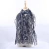 Lightweight Chiffon Scarf With Floral Print Elastic Edge Wrap Shawl Women Sun Protection Accessory Fashionable Office Wear