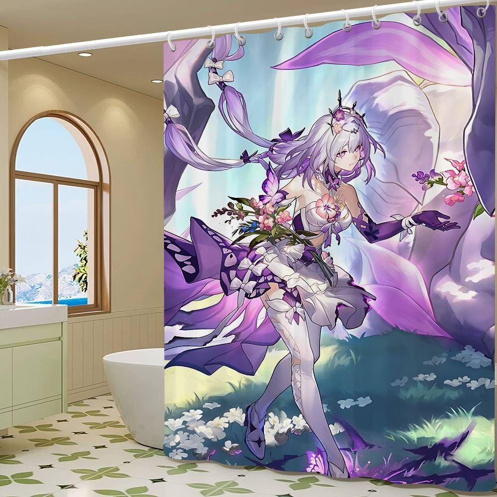 Honkai Star Rail Game Simple Shower Curtain Bathroom Shower Curtain Easy To Clean And Scrub Polyester Waterproof Light Opaque