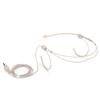 Beige 3.5mm Jack Male Screw Lock Binaural Hanging Microphone for Bodypack Transmitter