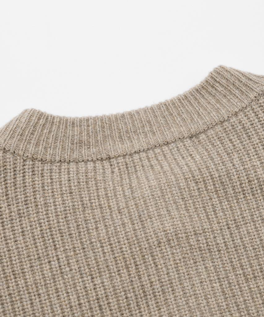 Frizmworks Heavy Wool Round Cardigan _ Oatmeal