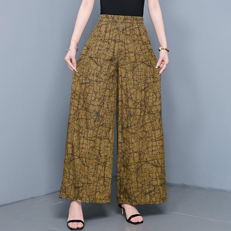 Sommer-Hosen mit weitem Bein für Damen Vintage Kleidung Übergröße Locker Lässig High Waist Hosen