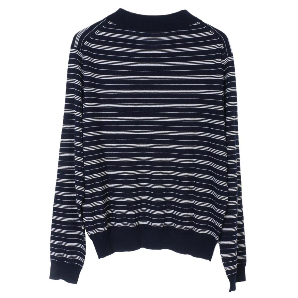 Korean-Style Striped Polo: 2024 Autumn Casual & Versatile Long Sleeve Knitwear