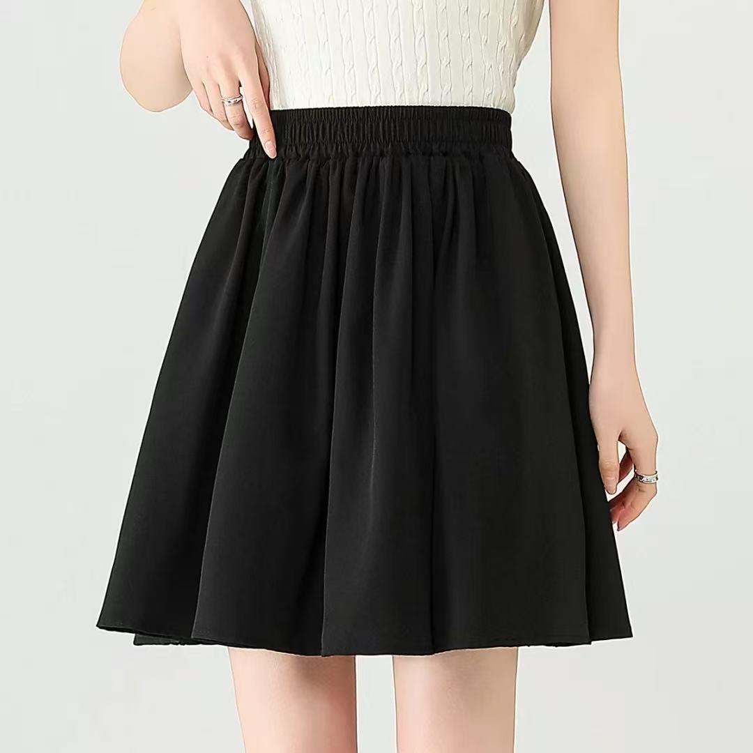 

2025 Summer Women s Sweet High-Waisted A-line Skirt M чорний