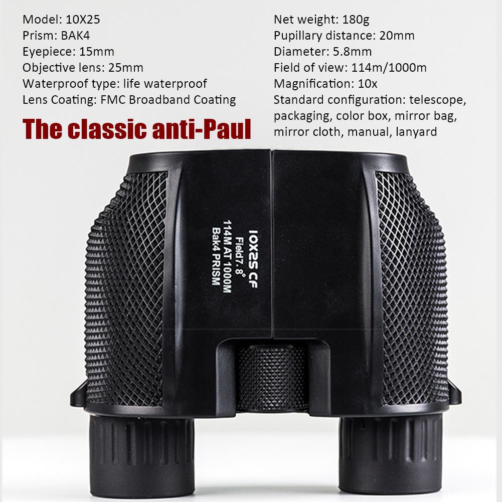 Concert Camping Telescope For Outdoor Observation Telescope 10X25, Mini Portable Binoculars, High Definition High Power For Sports Outdoor Travel