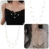 Fashion Women Multilayer Pearl Necklace Sweater Chain Jewelry Pendant