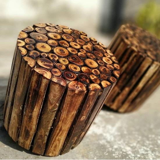 30.48cm Round Coffee Table For Home Stool Wooden Table