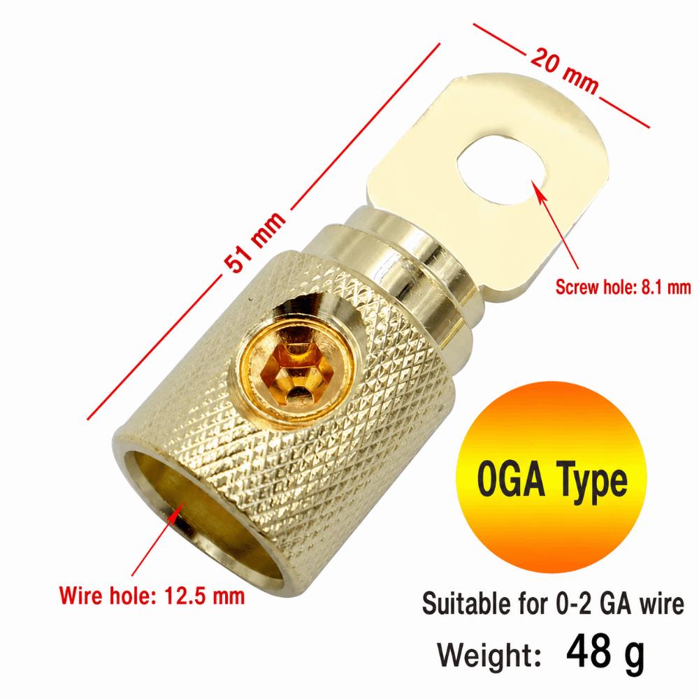 0GA 4GA 8GA Car Audio Connector O-Type Car Audio Terminal Connectors Durable Power Connector