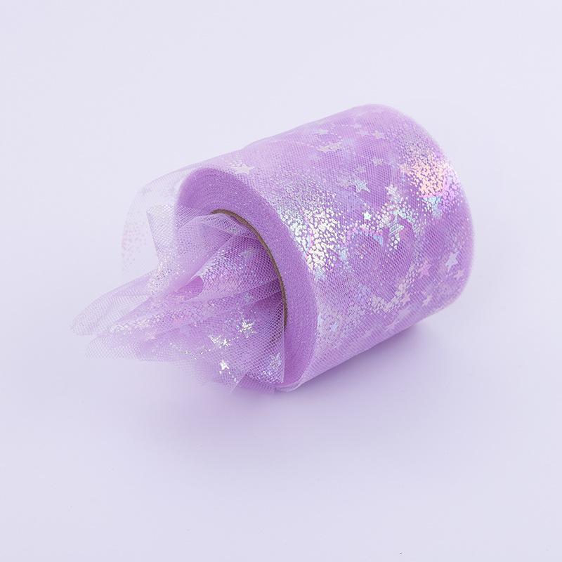 Rainbow Love Heart Tulle Ribbon for Crafts Gift Diy Package Wrap Decorative Ribbons Love Stars Lace Christmas Decor