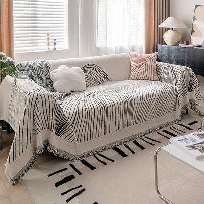 Single Edge Velvet Sofa Cover Four Seasons Universal Anti Cat Paw High Grade Soft Blanket Modern Simple Line Towel