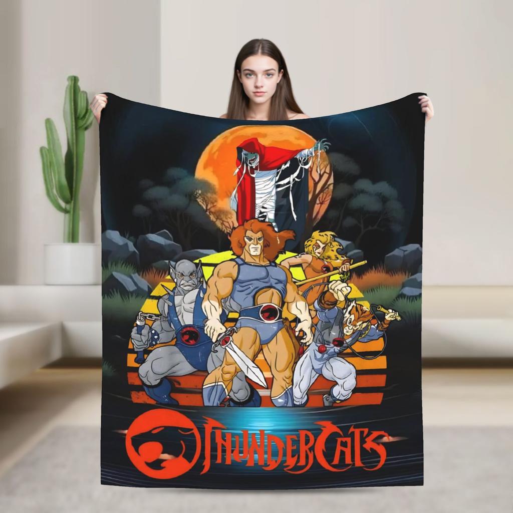 Thundercats Heroische Abenteuerdecke Picknick Flanelldecke für Heimdekoration Superweiche Individuelle DIY-Qualität Tagesdecke Geschenk