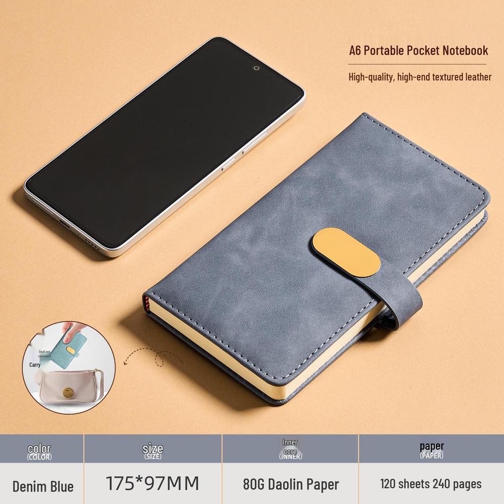 A6 Anpassat Spänne Högvärdig Anteckningsbok: Bärbar fickanteckningsbok för kontor, studier och redovisning