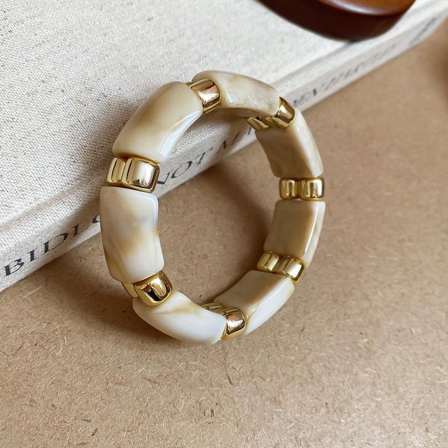 Acrylic Patchwork Beaded Retro Bracelet - Unique Square & Round Design