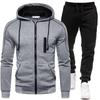 Chándal de moda para hombre, sudaderas con capucha, trajes lisos, sudaderas para hombre + pantalones deportivos con cordón, conjuntos de ropa deportiva holgada para el tiempo libre, invierno