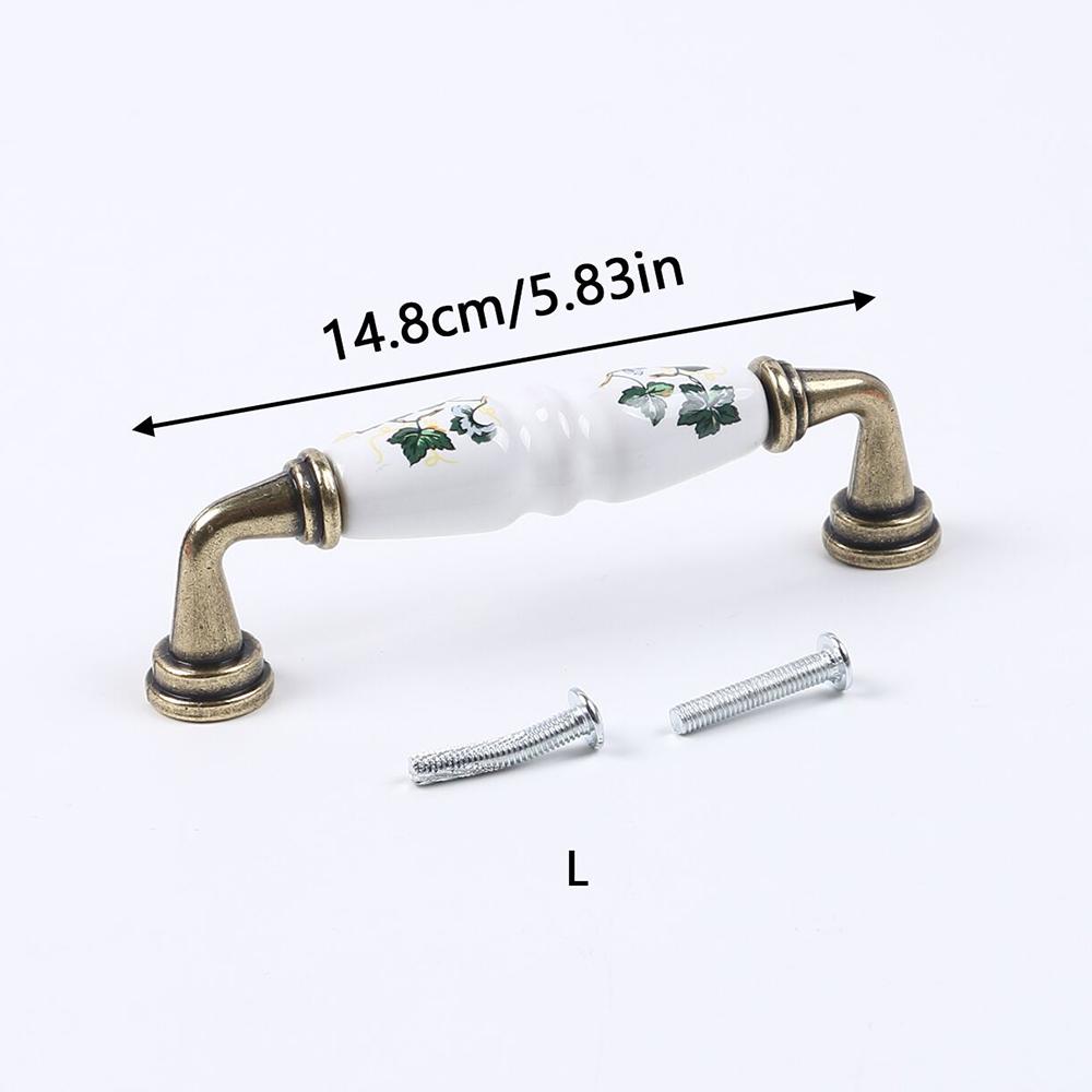 Vintage Ceramic Cabinet Handle Rural Drawer Handles Drawer Cabinet Pulls Zinc Alloy Kitchen Pull Knobs