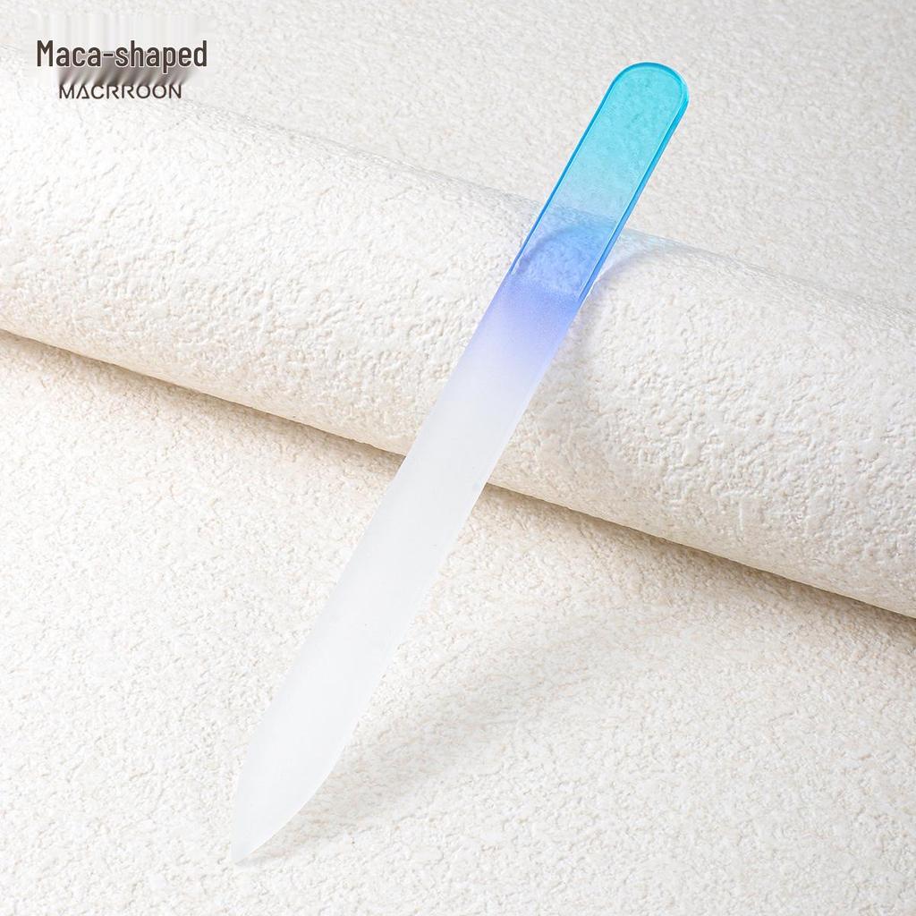 Lime à ongles et tampon double face en cristal bleu nano - Outil de manucure à grain fin