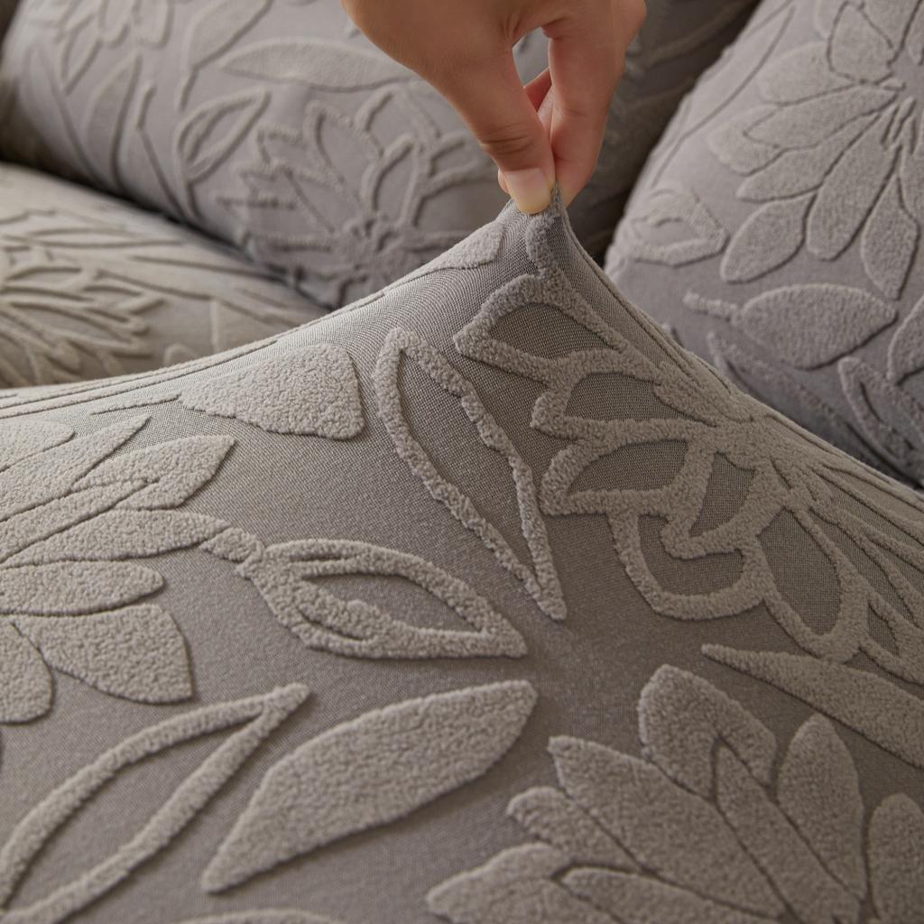 Recliner Sofa Cover Lazy Chair Solid Camellia Jacquard Recliner Sofa Slipcover 1/2/3 Seater Floral Texture Stretch Universal Fit