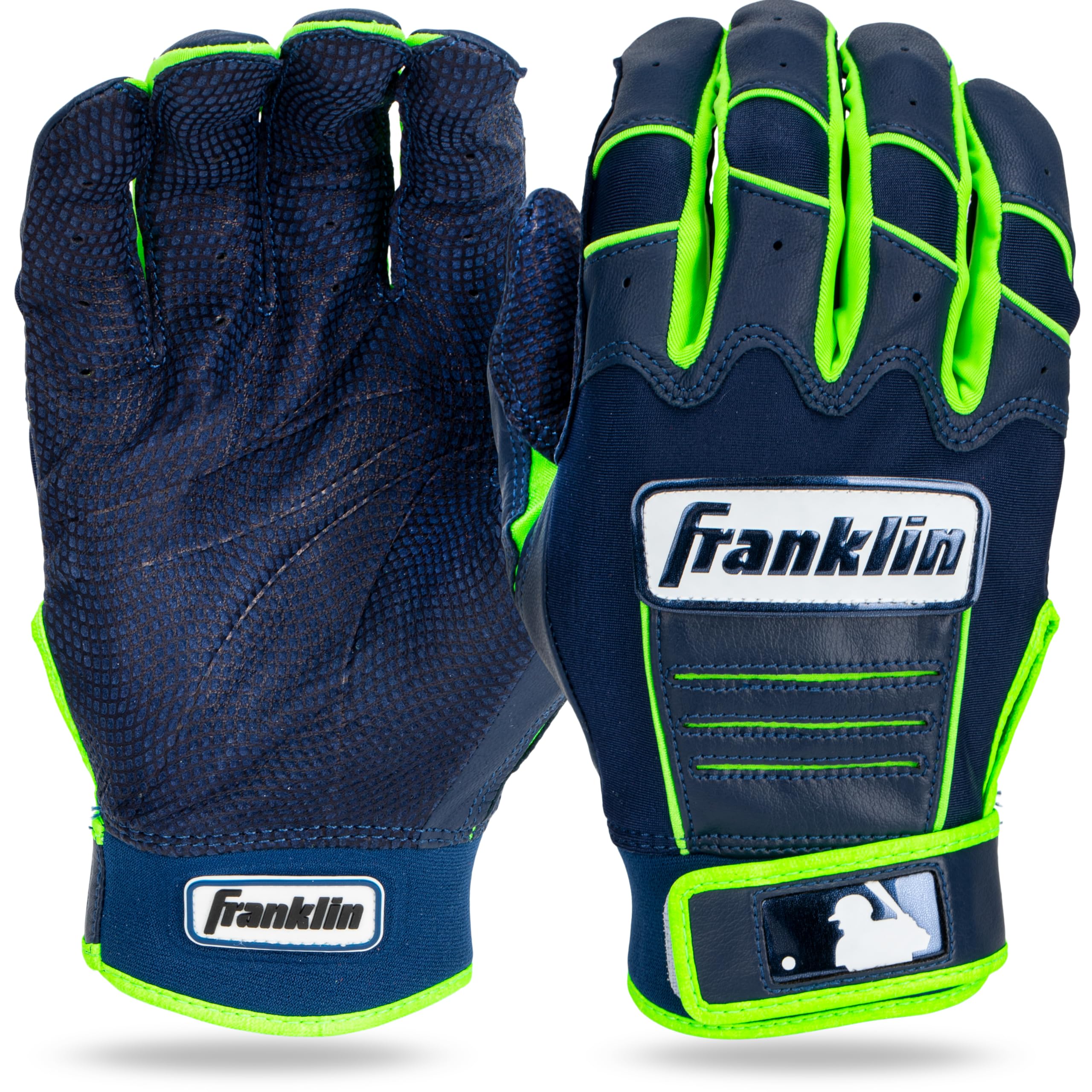 

Franklin Sports MLB Batting Gloves CFX Pro Pair Adult Men and Youth Baseball Softball Navy Green Youth M