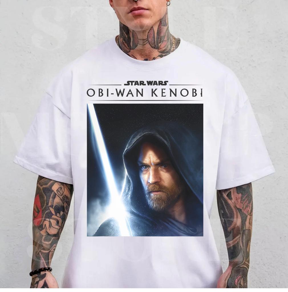Gwiezdne Wojny Obi-Wan Kenobi Duża Twarz Miecz Świetlny Unisex dla Dorosłych 100% Bawełna Koszulka Męska Top Koszulka Dziecięca