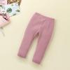 Infant & Toddler Ribbed Leggings: Elastic Slim Fit for Spring & Autumn - Solid Colors