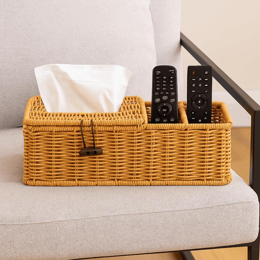 Multifunctional Imitation Vine Tissue Box Breathable Remote Control Storage Box Restaurant
